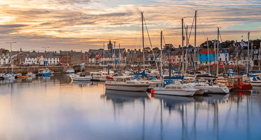 Scottish Harbours & Coastal Towns - Anstruther. View of small boats in the harbour at Anstruther.