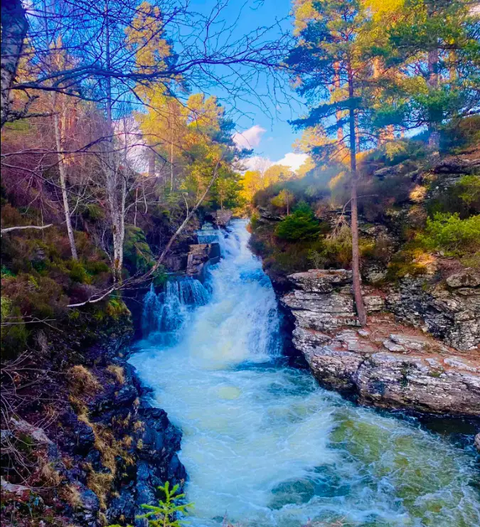 Liin of Dee a Waterfall on the Snow Roads route