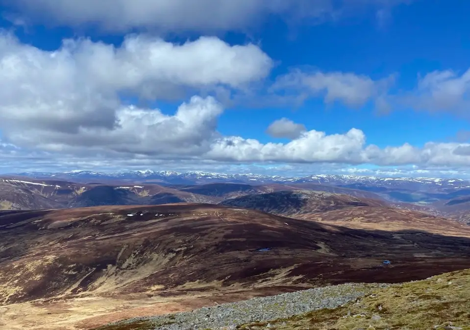 View of moutnains, sky and clouds from Ben Chonzie