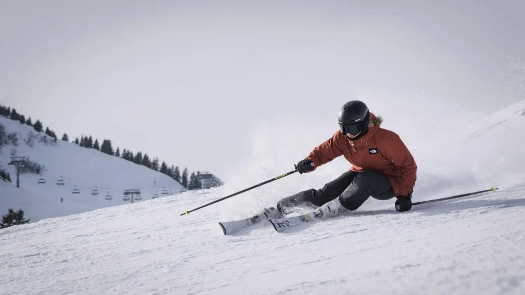 Skiing in winter