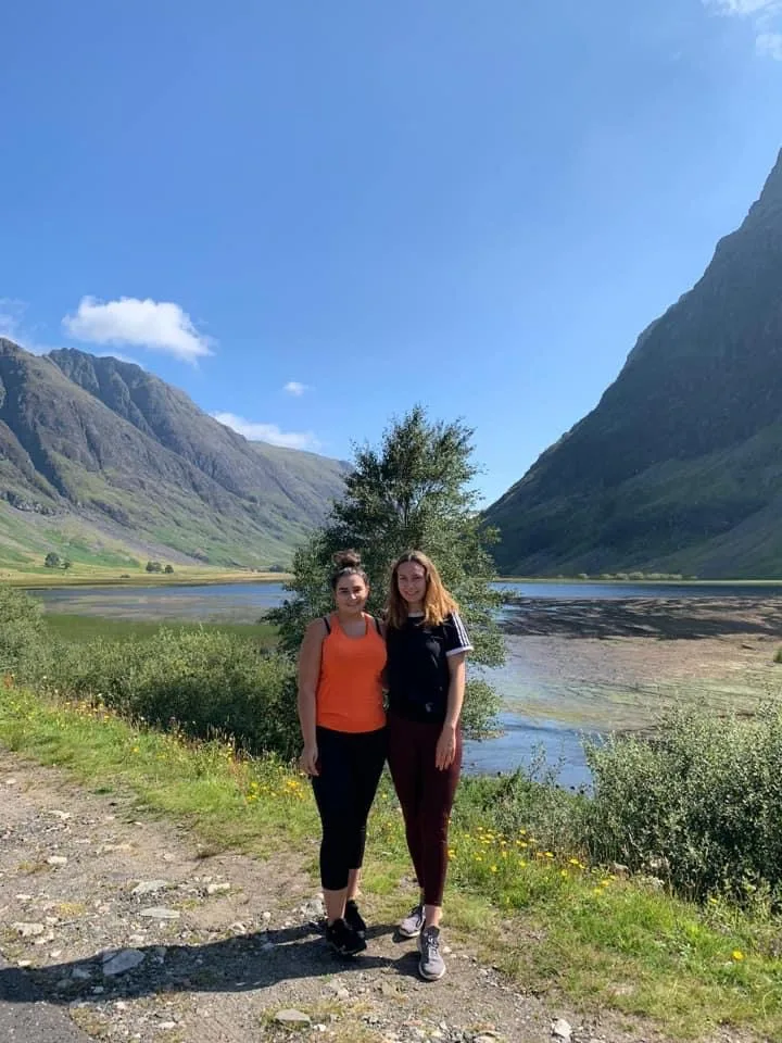 Two girls in Glencoe Valley